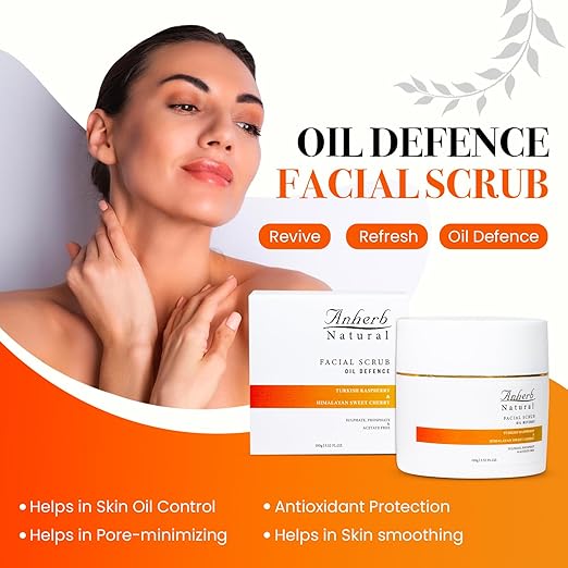 Anherb Natural Oil Defence Facial Scrub With Turkish - 100 gms