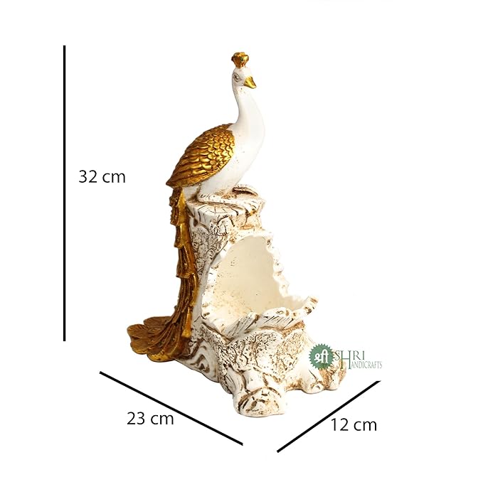 Indicast Resin Peacock Statue Wine Bottle Holder Display Stand for Home Bar Decorative Showpiece