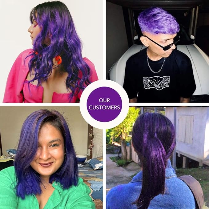 Paradyes Semi-permanent Electric Purple Diy Conditioner Based Hair Colour - 120 Gms