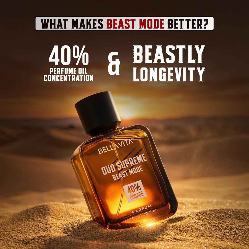 BELLAVITA Oud Supreme 50ml Parfum | Beast Mode | Perfume for Man | 40% Oil Concentration | Oud & Floral Scent | Premium Perfume for Men