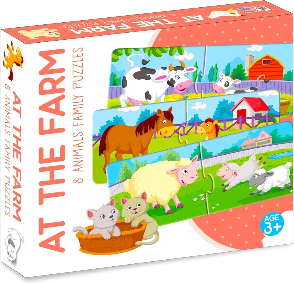 Hello Friend at The Farm & Animal Jigsaw Puzzle Boxes for Beginners Kids, 3+ yrs