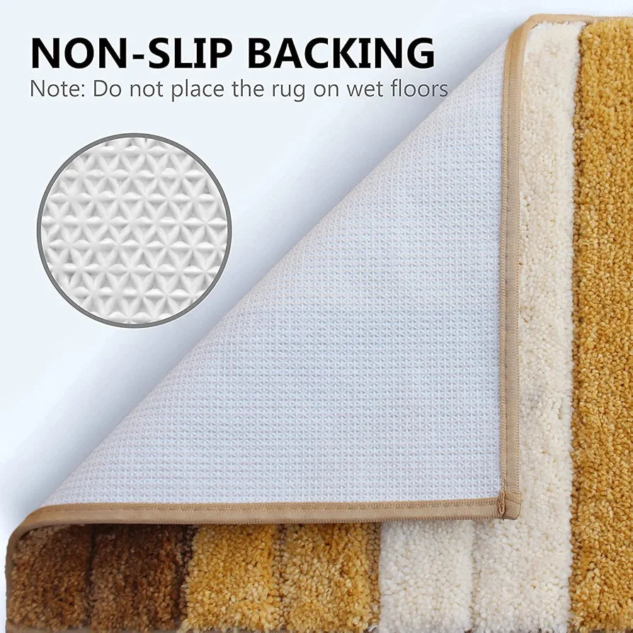 Luxe Home International Microfiber Rectangular Bath mat Soft Anti Slip Skid Luxury Mats 40X60 Cm  Colour Tobacco