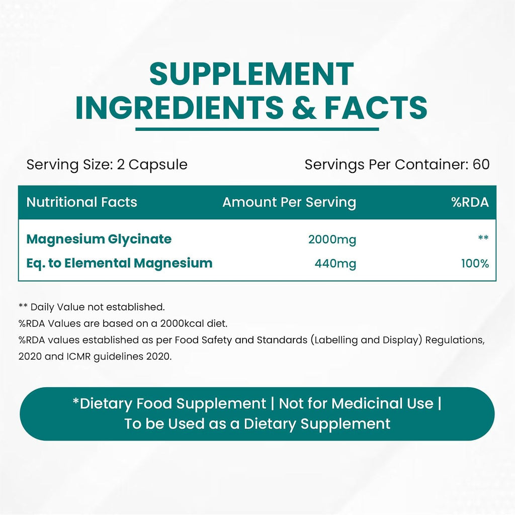 Vlado's Himalayan Organics Chelated Magnesium Glycinate Supplement 2000mg for Men & Women | Magnesium Supplement for Muscle Recovery & Better Sleep I Clinically Proven I For Sleep, Mood, Metabolism, Brain, Heart, Bone - 120 Veg Tablets