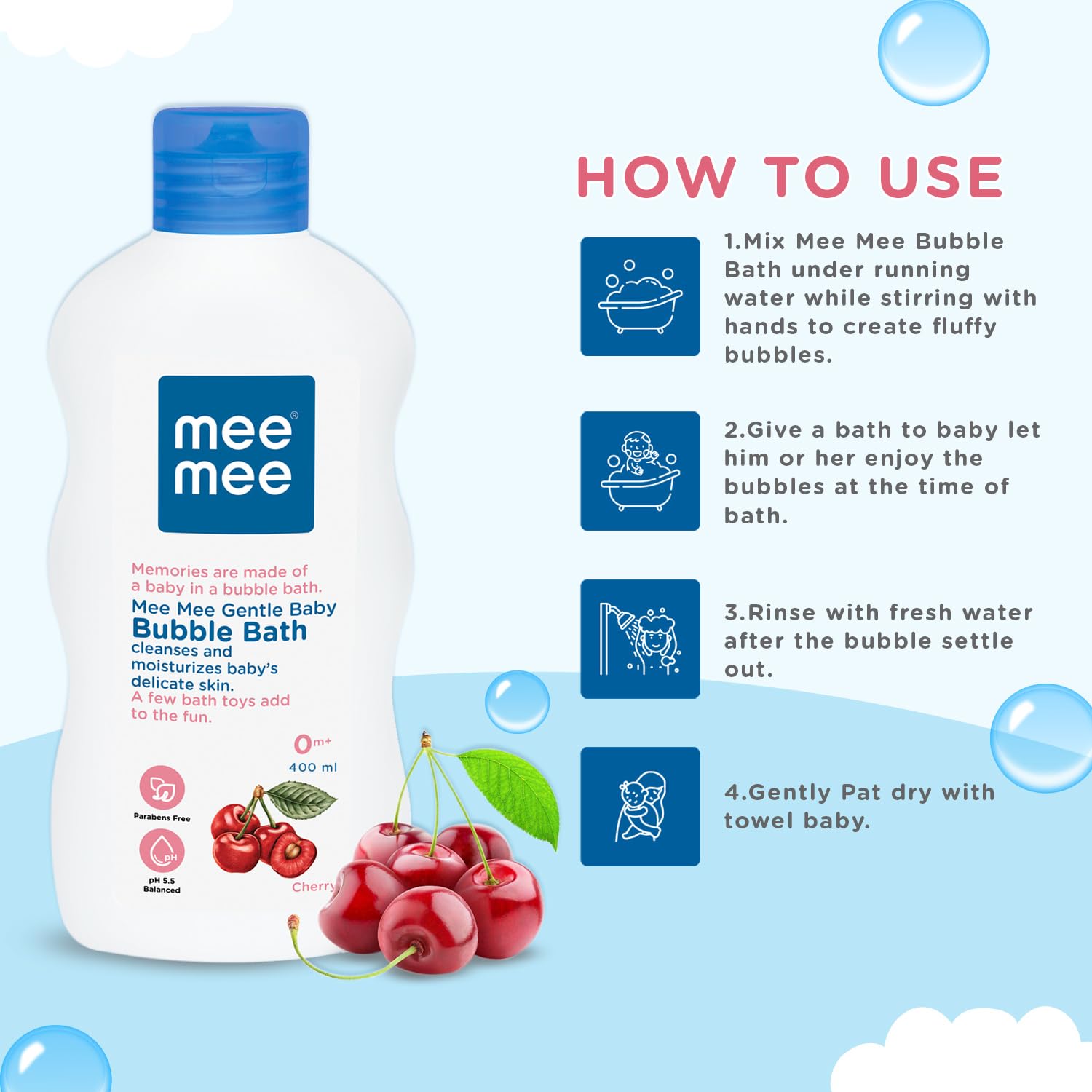Mee Mee Gentle Baby Body Wash & Bubble Bath - 400 ml