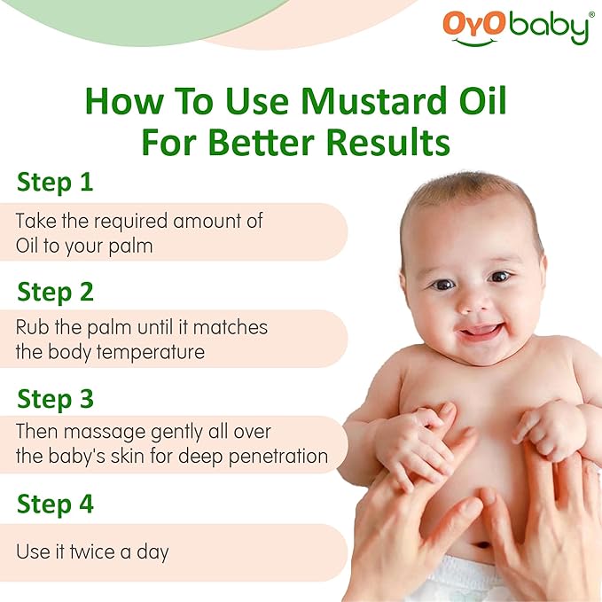 Oyo Baby Natural Wood Pressed Mustard Baby Hair Oil for New Born - 200 ml