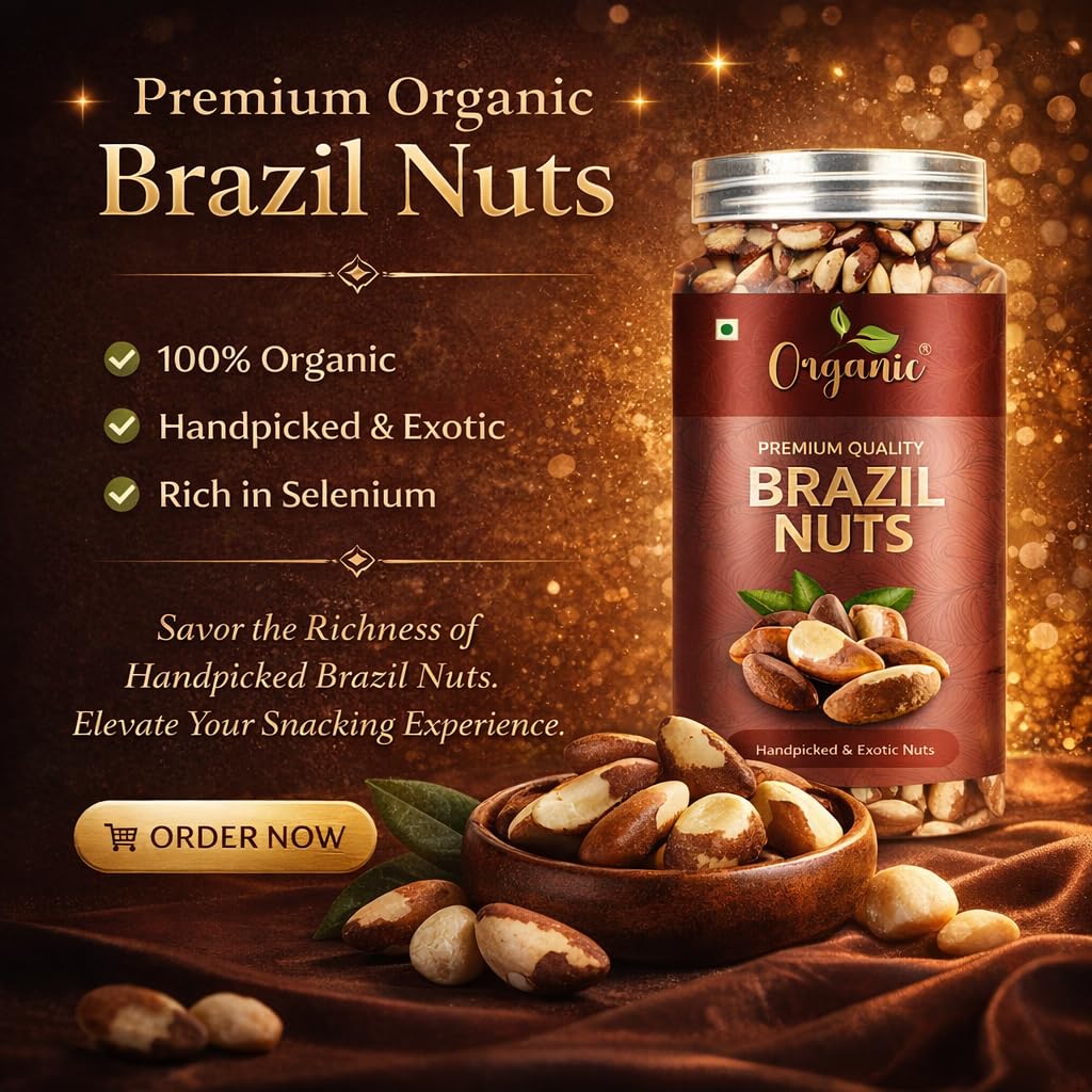 Organic Brazil Nuts, 50gm (Rich in Selenium | Superfood | Have 1 Daily | Product of Peru)
