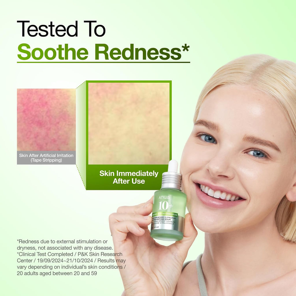 Anua Azelaic Acid 10 Hyaluron Redness Soothing Serum with Cica Soothes & Calms Acne-Prone Skin