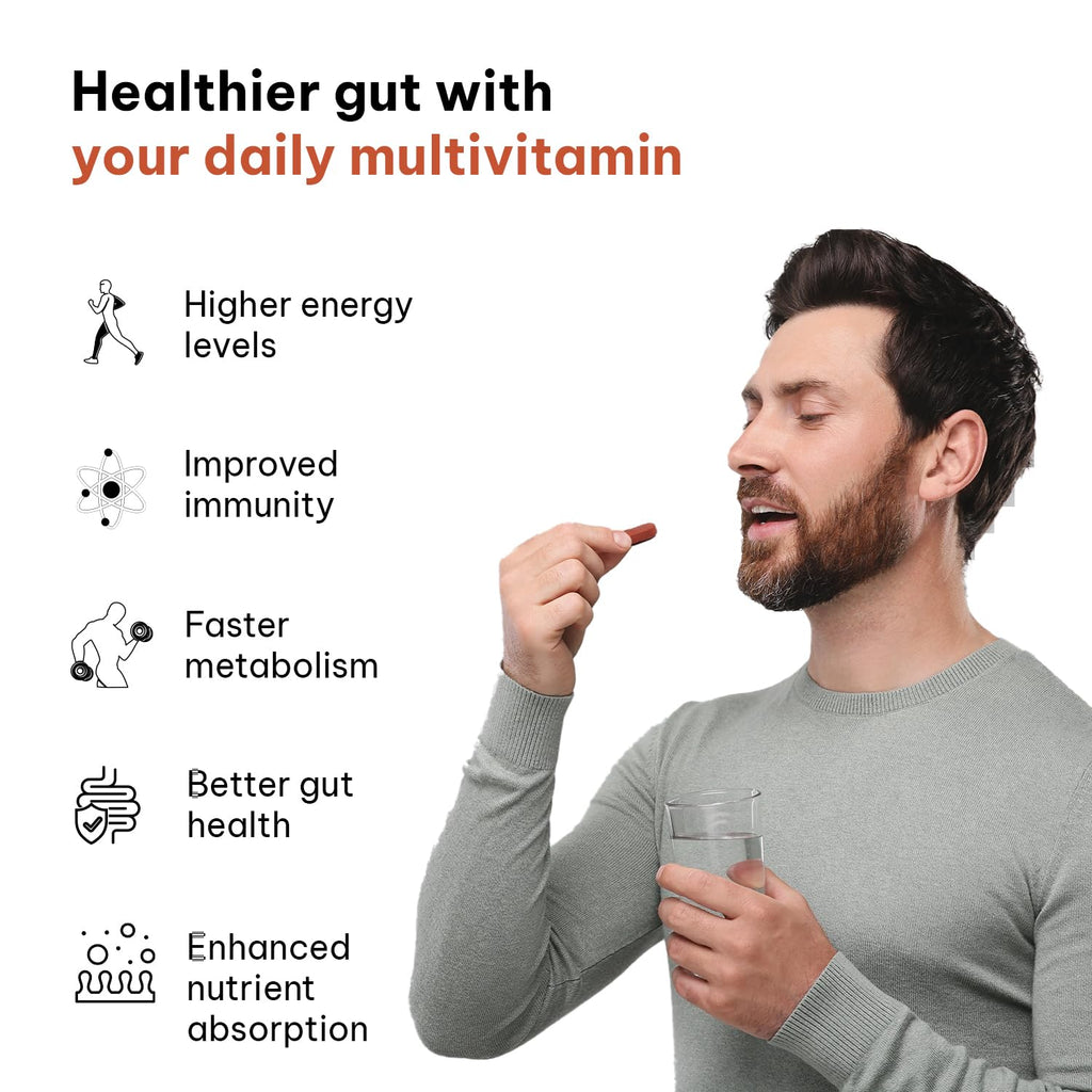 Hk vitals Multivitamin Plus Probiotics (60 Tablets) | For Men and Women | Vitamin C, Vitamin B, Vitamin D, & Zinc, Supports Immunity and Gut Health