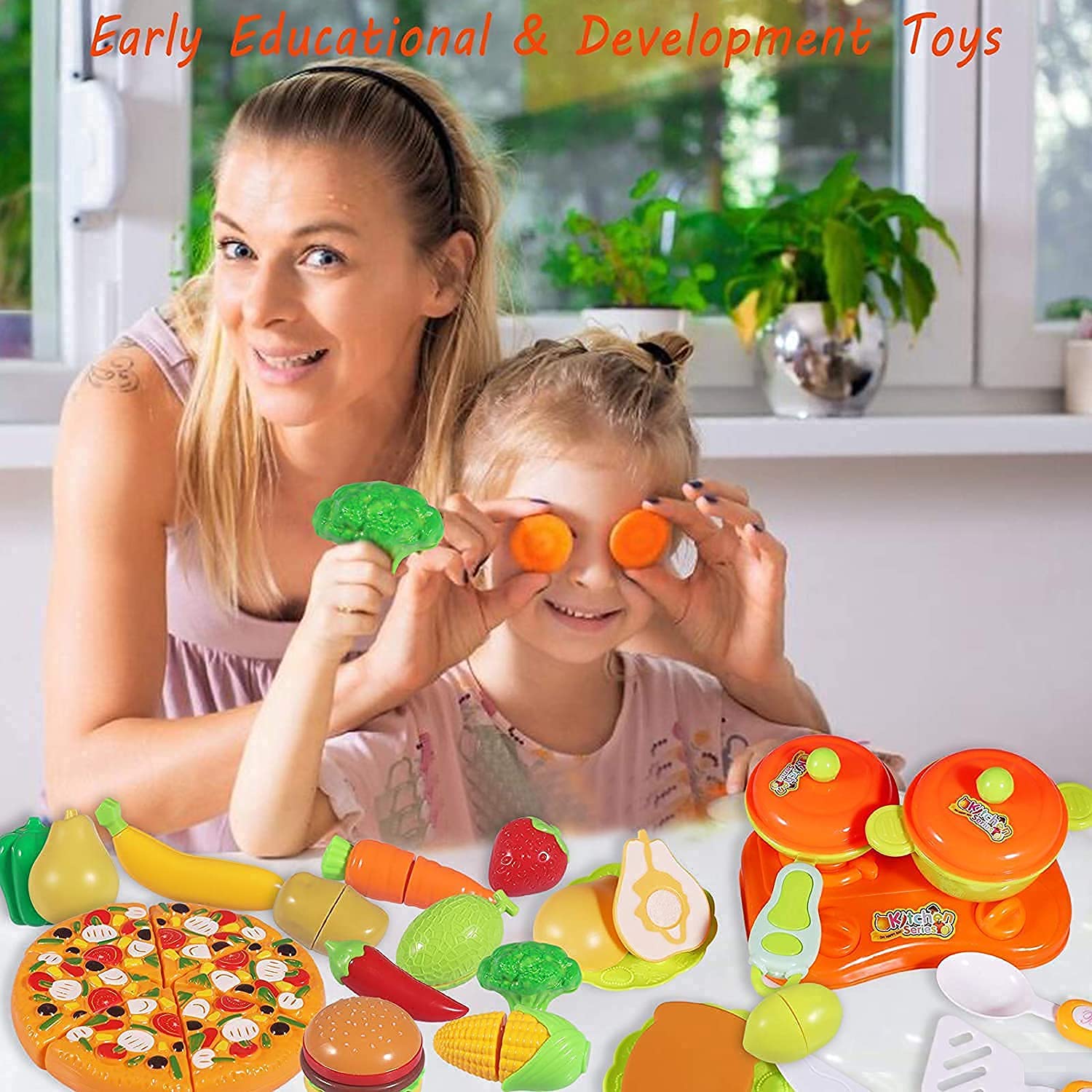 Tickles Realistic Sliceable Pizza Cutting Toy for Kids Pretend Play Toy 17 Pcs Multicolor