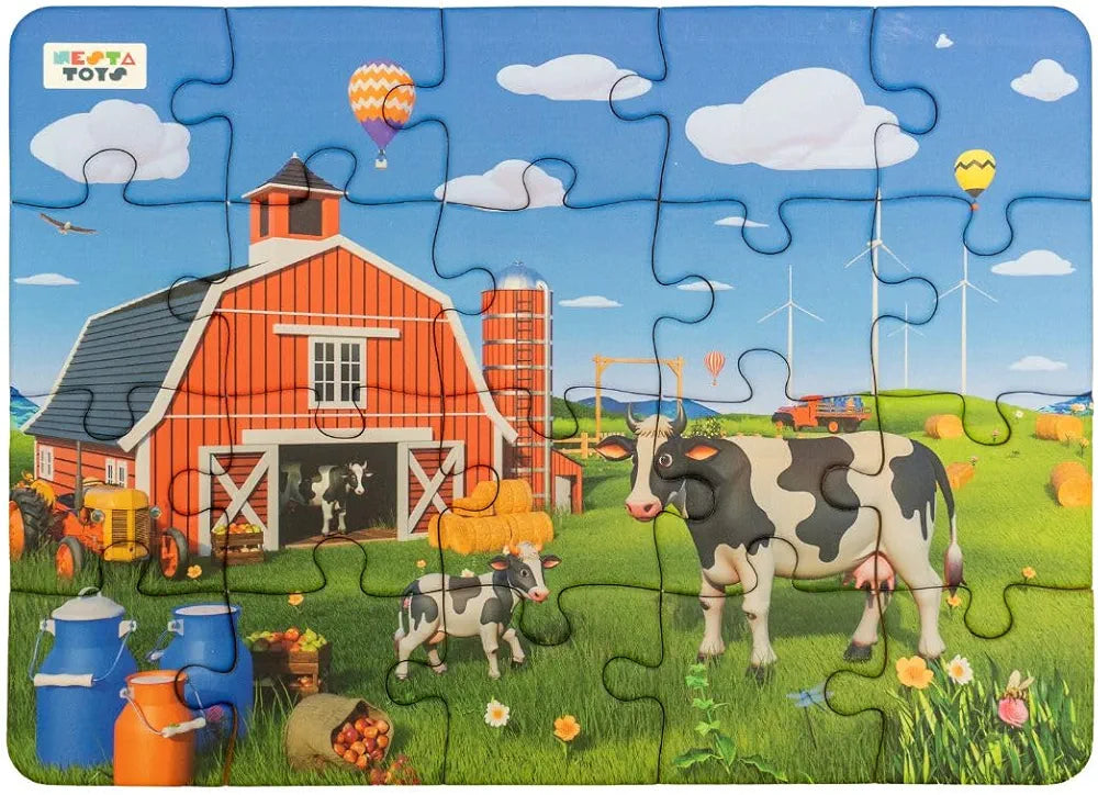 Nesta Toys Floor Puzzle & Game 4 in 1 Jigsaw Puzzle | Farm Animals  | Educational Toy, Gifts for Boys & Girls Ages 2, 3, 4, 5, 6 Years | Farm Animal Toys for Kids