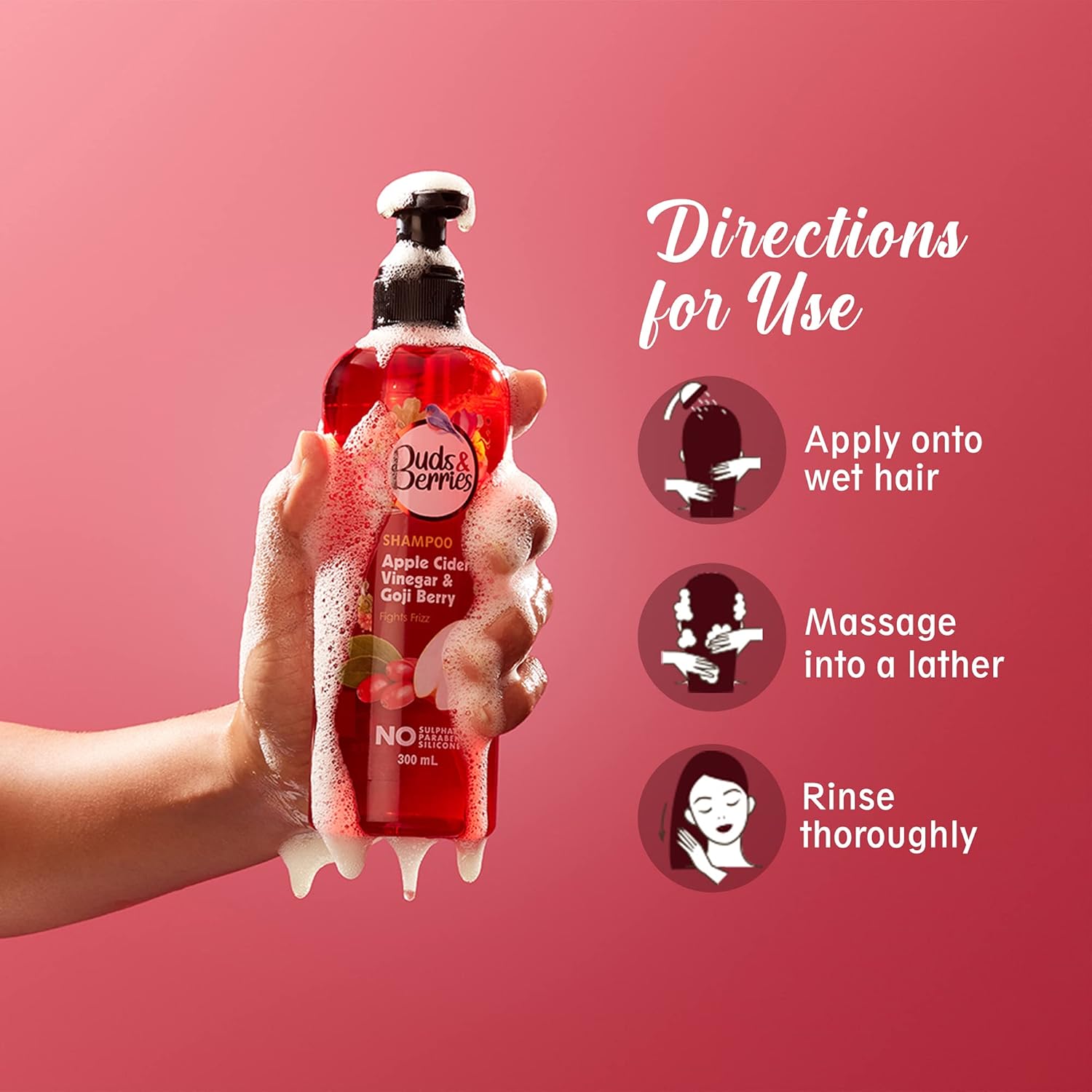 Buds & Berries Apple Cider Vinegar and Goji Berry Shampoo - 300 ml