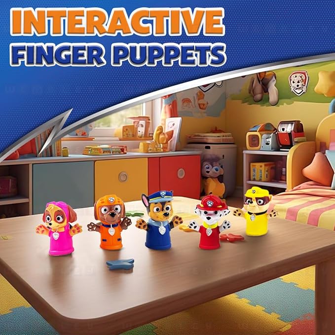 Wembley 5 Pcs Paw Patrol Finger Puppet Toy for Kids Mini Squishy Figure Toys Multicolor