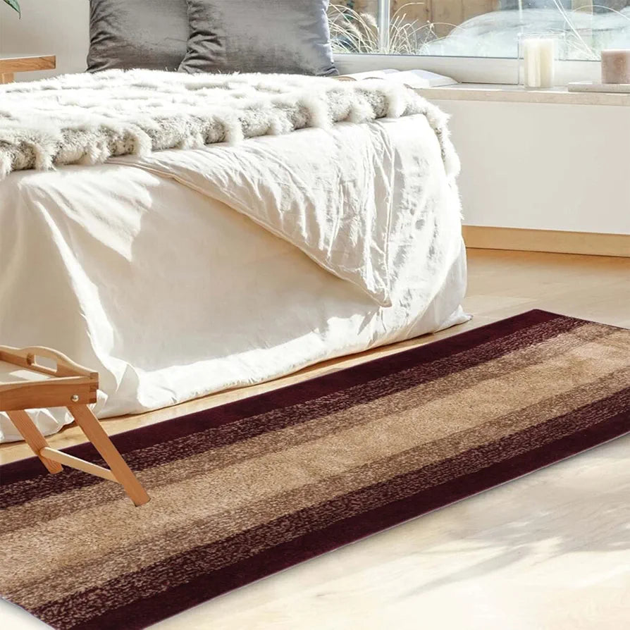 Kuber Industries Shaggy Carpet Polyester Bedside Runner Soft Rug for Hall Offices Kitchens Bedroom Maroon