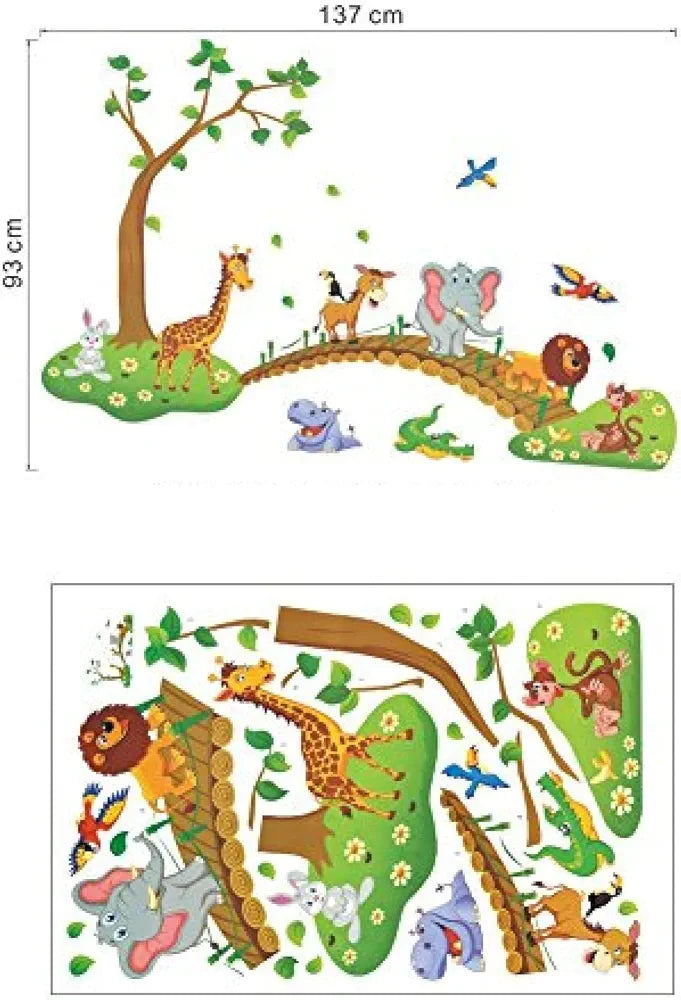 Jaamso Royals Jungle Animals Wall Stickers X 90 cm Multicolor