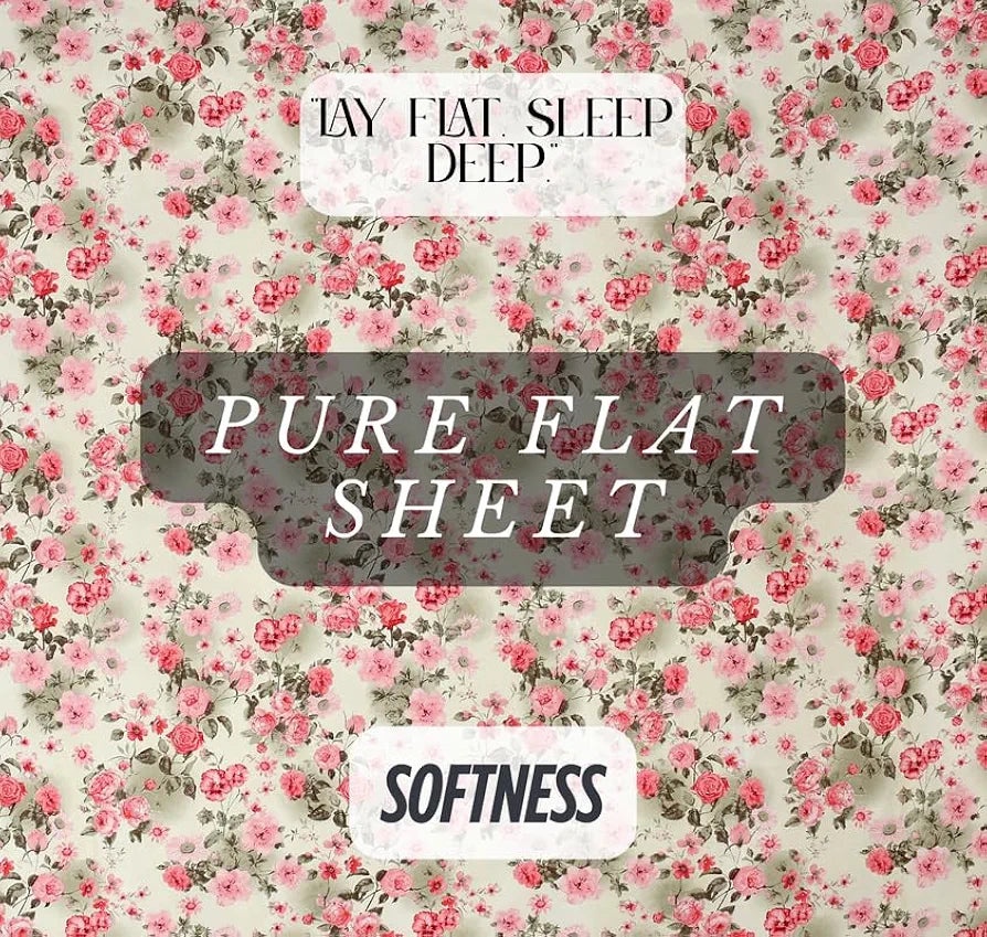 HomeKart Floral Printed Cotton Feel Double Bedsheet with 2 Pillow Covers 200 Tc Soft Premium Printed Bedsheet for Home Bedroom Green & Pink