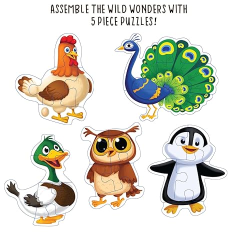 The Book Tree Birds Puzzle Box for Kids I Educational Toy for Kids Age 2+ I 60 Jigsaw Puzzle Pieces and 1 Story