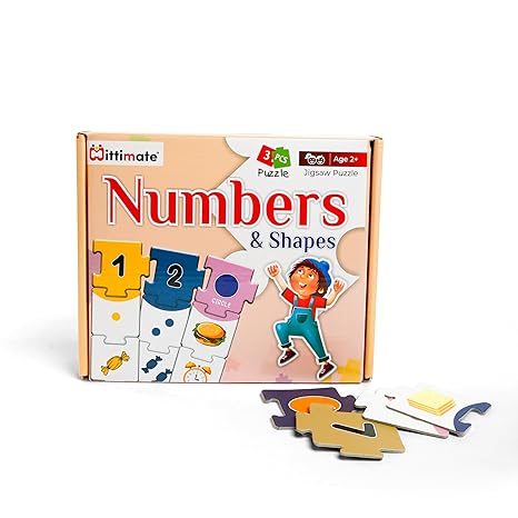 Mittimate Number & Shape Jigsaw Puzzle Game for Kids Age 2 to 4 Old  54 Pieces Educational Puzzle Toy