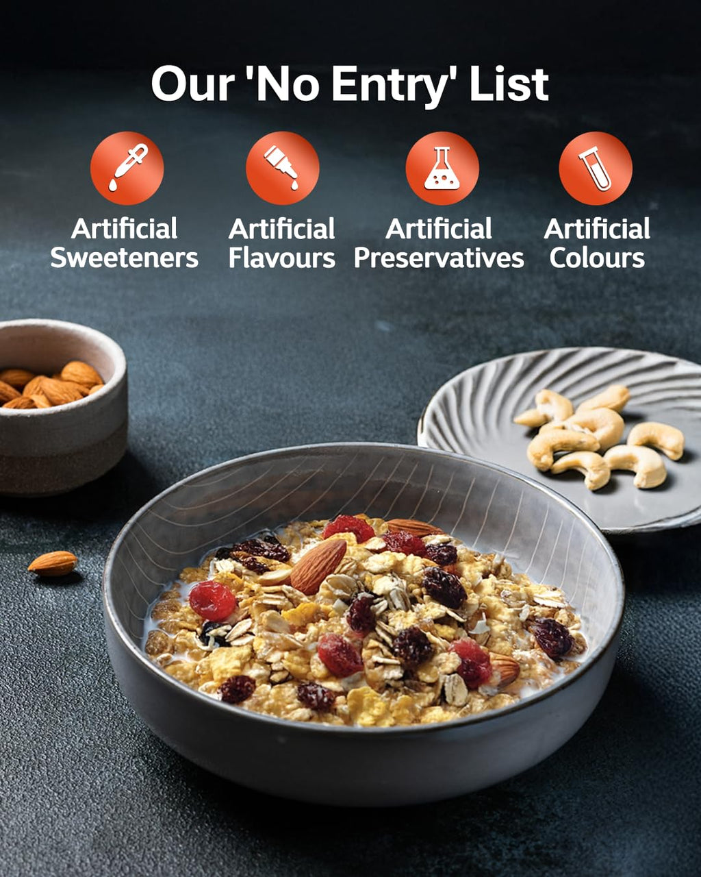 True Elements Muesli Nuts & Berries 700g - With 14% Millets, Almonds & Cranberries | Muesli Nuts Delight | Breakfast Cereal | 100% Wholegrain