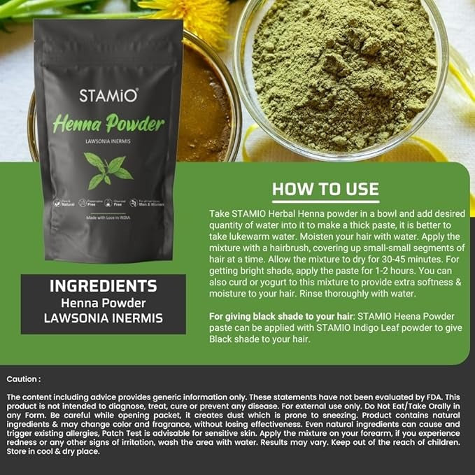 Stamio Henna Powder for Hair Colour - 750 gm
