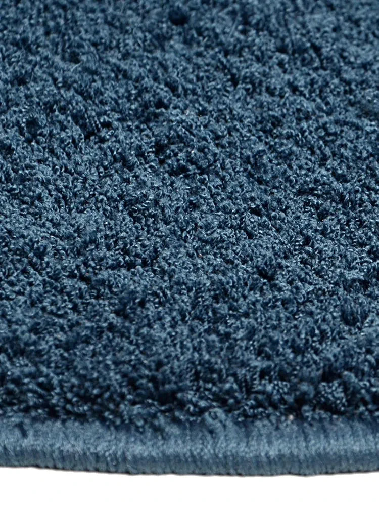 Saral Home Neon Shaggy Yarn Anti-Skid Round Mats Colour Blue