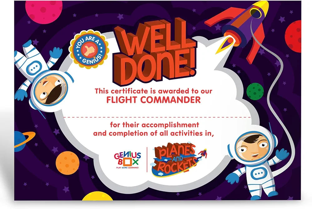 Genius Box Educational Toy for 5+ Year Age: Planes and Rockets DIY, Activity Kit, Learning Kit, Educational Kit, STEM Toy
