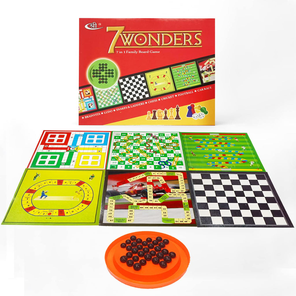 Kids Mandi Ultimate 7-in-1 Family Board Game Set