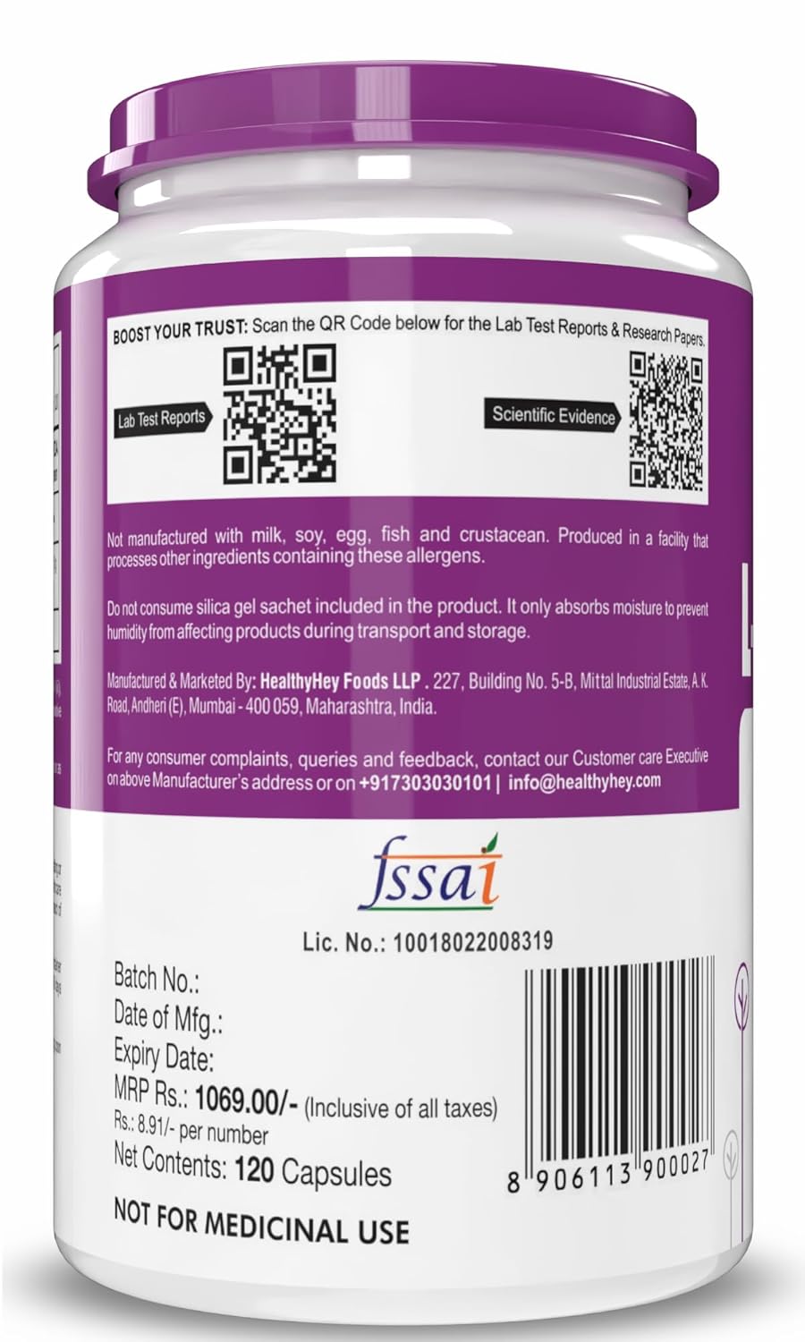 HealthyHey Nutrition L-Tyrosine -Pack of 120 Capsules