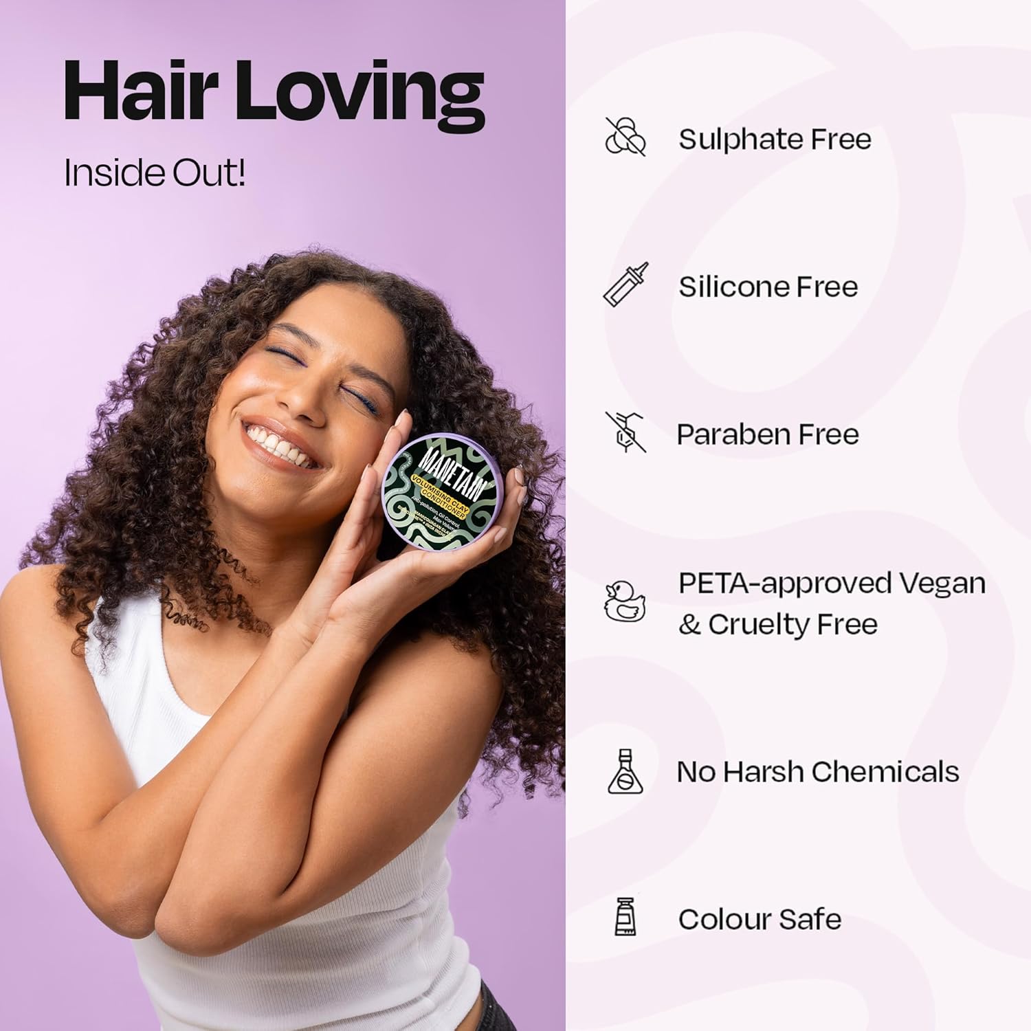 MANETAIN Volumising Clay Conditioner 200gm for Curly & Wavy Hair | Oil Control & Detoxifying Formula for Frizzy Hair with Manicouagan Clay & BIOVOLUME™ | Lightweight, CG-Friendly Hair Conditioner