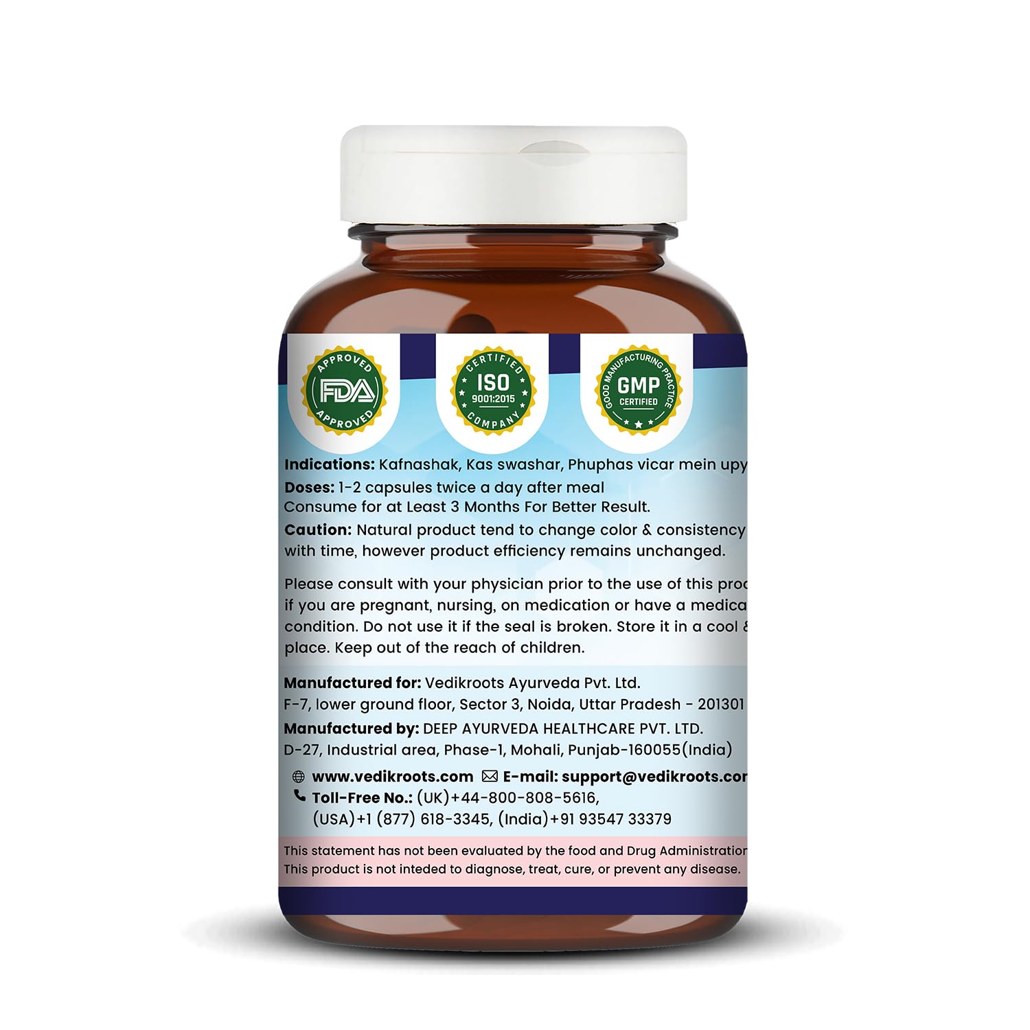 NicoShield | Herbal solution to Help Quit Smoking Naturally | Helps Reduce Craving To Smoke | Ayurvedic Herbal Supplement | 60 Veg Capsules (Pack of 1)