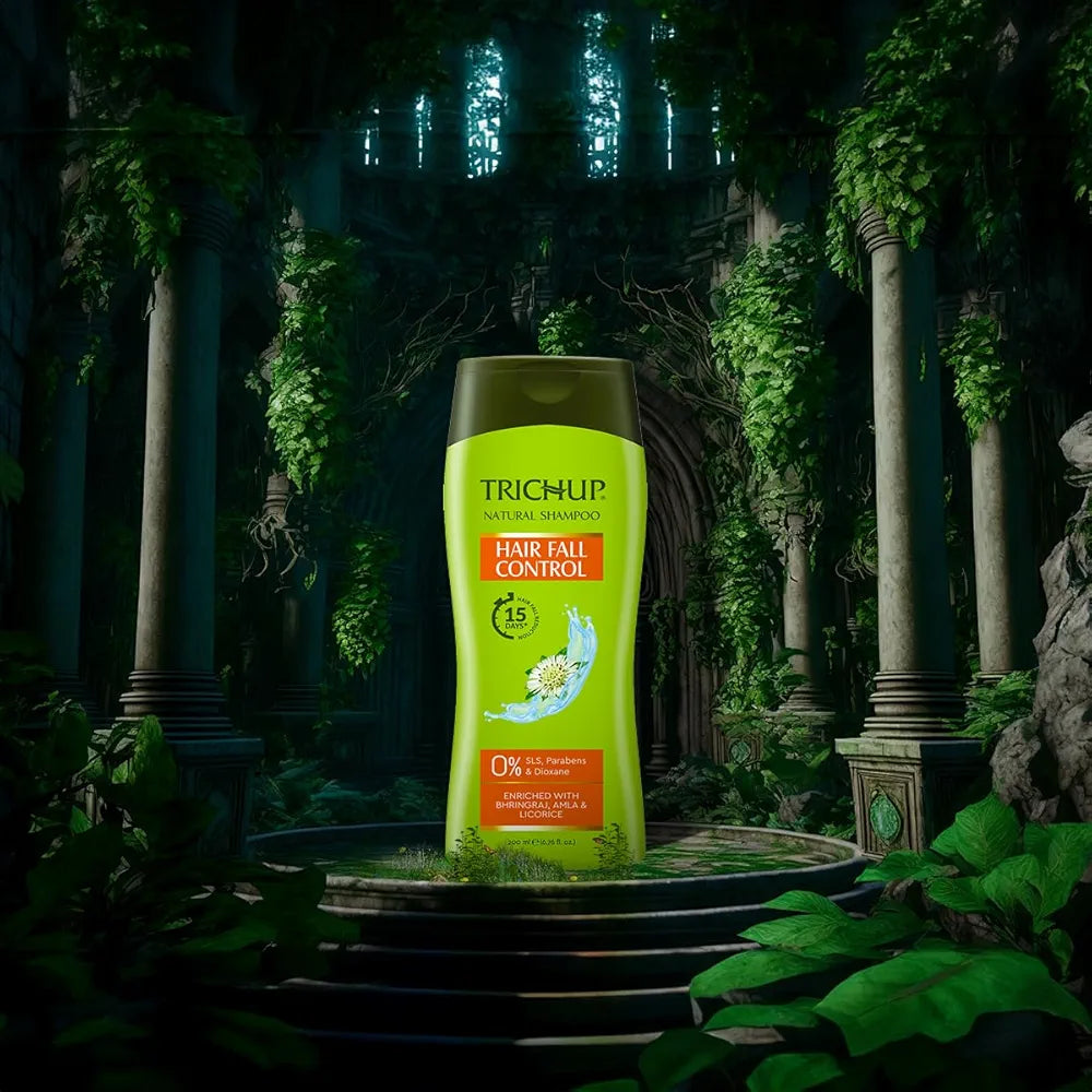 Trichup Hair Fall Control Herbal Shampoo Enriched Amla, Licorice & Bhringaraj - Help to Reduce Hair Fall & Thinning Hair