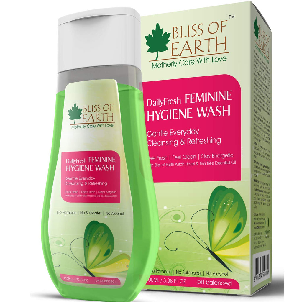 Bliss of EarthÂ® DailyFresh Feminine Hygiene Wash | 100ML | Enriched With Bliss of Earth Alcohol Free Witch Hazel & Australian Tea Tree Essential Oil | Great For Daily Intimate Care