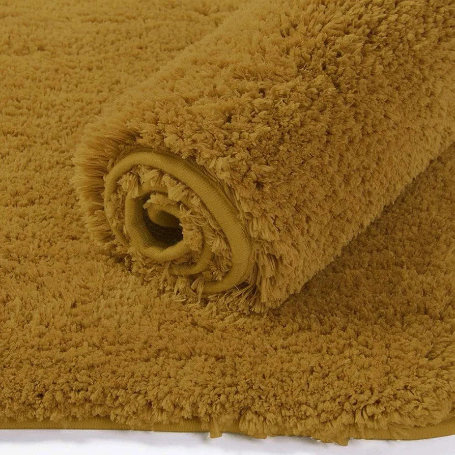 Luxe Home International Microfibre Rectangular Bath Mat Super Soft Anti Skid Newman Mats For Bathroom Colour Gold