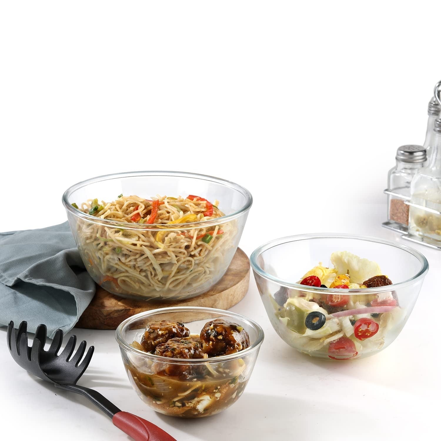 Cello Ornella Toughened Glass Mixing Bowl Set