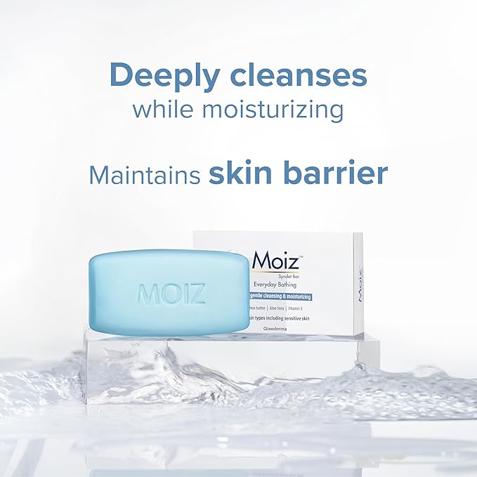 Moiz Syndet Bathing Bar | ph 5.5 | With Shea Butter, Aloe Vera & Vitamin E - 75 Gms