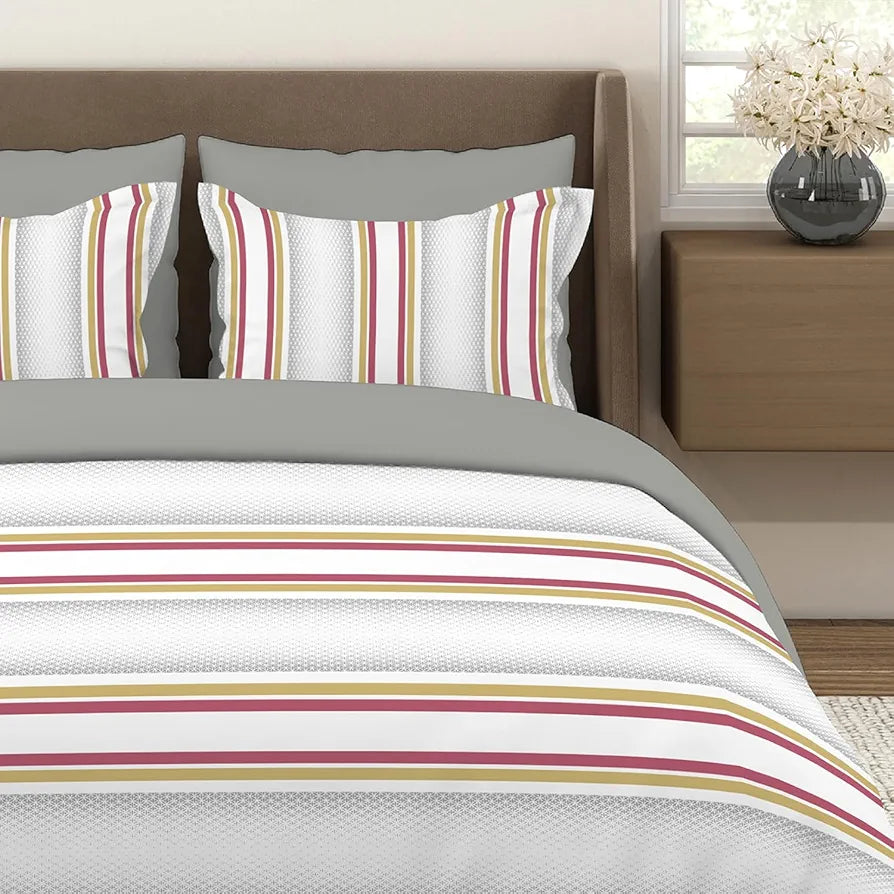 Layers Durathread Bedsheet Set for All Seasons Lightweight Moisture Absorbent 225 CVC King Size White
