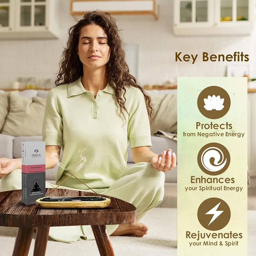 Simply Vedic Patchouli Incense Sticks Pack Charcoal-Free