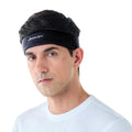 Boldfit Gym Headband for Men and Women - Sports Headband for Workout & Running, Breathable, Non-Slip Sweat Head Bands for Long Hair (Black)