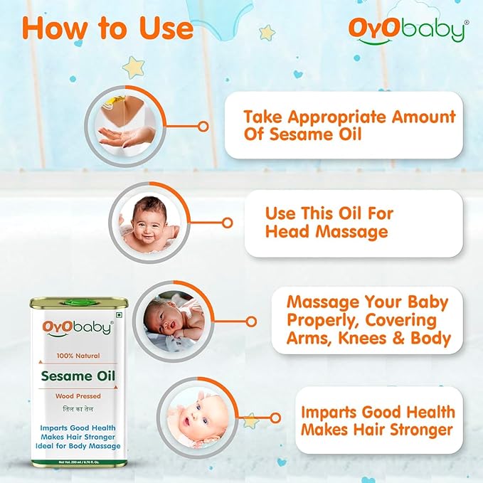 Oyo Baby Sesame Natural Baby Oil for New Born - 100 ml
