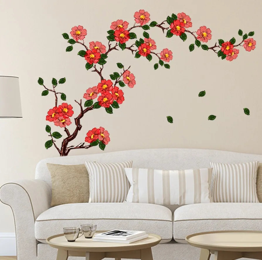 Decals Design Floral Branch Antique Flowers Wall Stickers