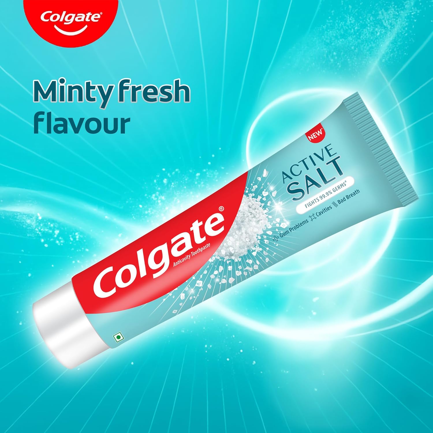 Colgate Active Salt Buy 3 Get 1 Free, 800g (200g x 4, Pack of 4) Toothpaste, Daily Germ Protection, Toothpaste with Salt & Mint, Healthy Gums & Teeth, Fights Germs & Eliminates Bad Breath