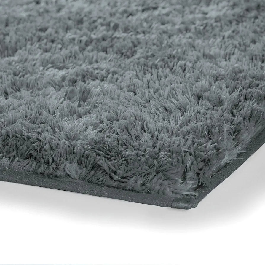 Luxe Home International Microfiber Rectangular Bath Mat Super Soft Non Slip Vegas Mats 45X75 Cm Colour Grey