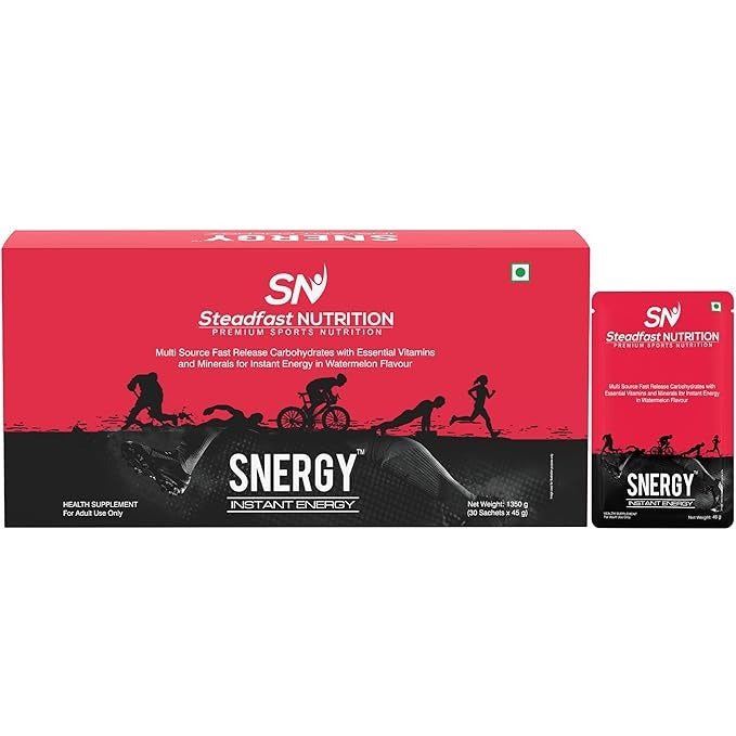 Steadfast Nutrition Snergy Energy Drink  Watermelon- 45 gms Each (30 Sachets)