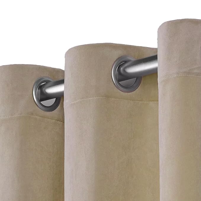 Stoa Paris Curtain for Home, Single pc PatternedVelvet Curtain for Window Colour Ivory Elegance