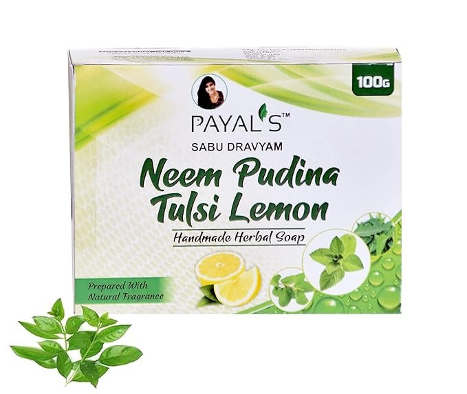 Payal's Herbal Soap - Neem Pudina Tulsi Lemon - 100 gms