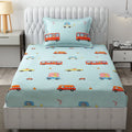 Fresh From Loom Soft Hypoallergenic Bed Sheet Cartoon Printed Single Bedsheet Kids Bedsheet With 1 Pillow Cover 144 tc Aqua