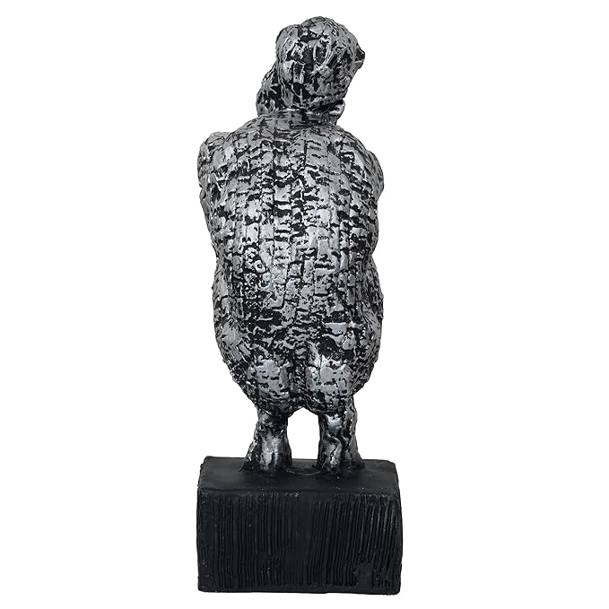 Ecraftindia Silver Polyresin Man Sitting & Thinking Human Figurine
