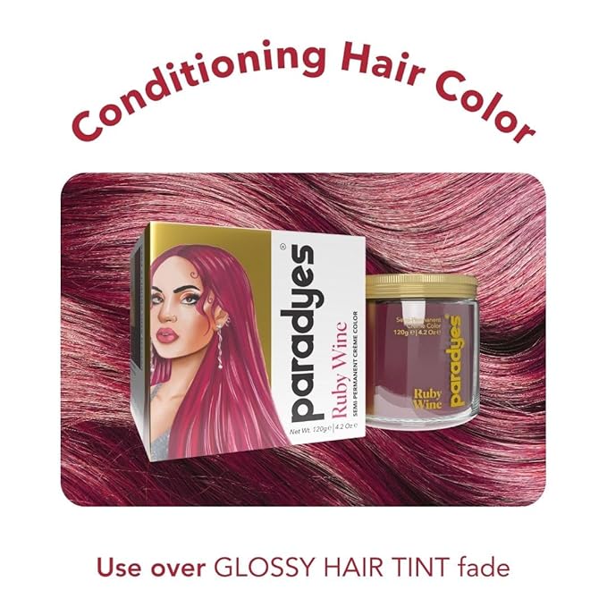 Paradyes Top-up Semi-permanent Bekaraar Burgundy Diy Conditioner Based Hair Colour - 120 Gms