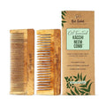 Nat Habit Kacchi Neem Comb Fine Tooth Styling & Wide Tooth Shampoo Combo, Soaked in 17 Herbs | Large Size