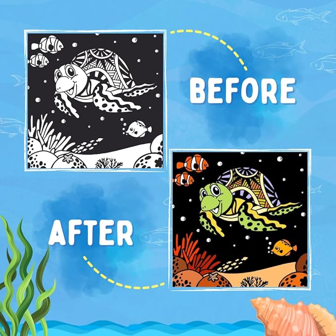 PepPlay Velvet Coloring Card Kit Set of 5 Travel Friendly No Mess Art for Kids Art and Craft