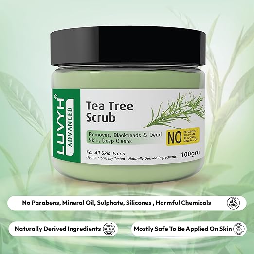 Luvyh Tea Tree Skin Clearing Face Scrub & Moisturizer - 100 gms